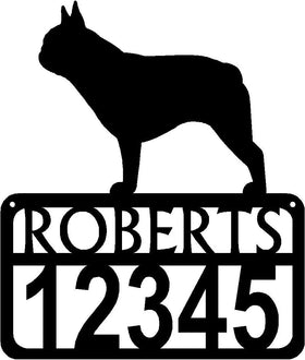 Personalized Dog Sign with Name & house numbers: French Bulldog - The Metal Peddler Welcome Signs Address Sign, breed, Dog, French Bulldog, House sign, Personalized Signs, personalizetext, porch