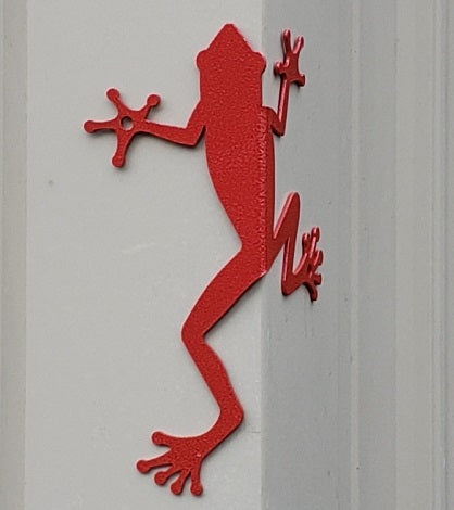Porch Peeper - Frog Wall Art for indoors and outdoors - The Metal Peddler Whimsical frog, outdoor life, wall art, wall decor, whimsical