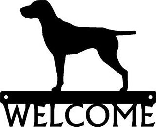 GSP Dog Welcome Sign or Custom Name - The Metal Peddler Welcome Signs breed, Breed G, Dog, German Shorthaired Pointer, German Shorthaired Pointer. GSP, GSP, Personalized Signs, personalizetext, porch, welcome sign