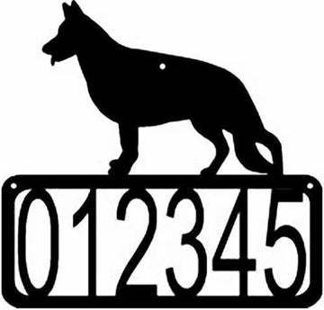 German Shepherd Standing Dog House Address Sign - The Metal Peddler Address Signs address sign, breed, Dog, German Shepherd Standing, House sign, Personalized Signs, personalizetext, porch