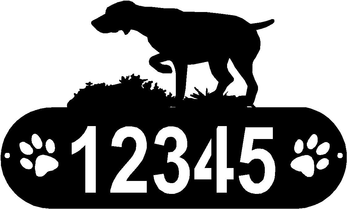 GSP on Point PAWS House Address Sign - The Metal Peddler Address Signs address sign, breed, Dog, Dog Signs, German Shorthaired Pointer. GSP, Name plaque, Personalized Signs, personalizetext