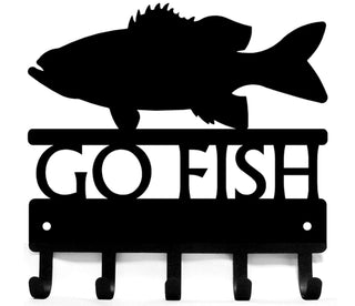 Bass Go Fish Key Rack - The Metal Peddler Key Rack bass, fish, fishing, key rack, Personalized Gifts, personalizetext