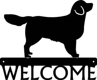 Golden Retriever Dog Welcome Sign or Custom Name - The Metal Peddler Welcome Signs breed, Breed G, Dog, Golden Retriever, Personalized Signs, personalizetext, porch, welcome sign