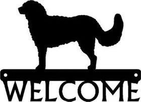 Goldendoodle Dog Welcome Sign - The Metal Peddler Welcome Signs breed, Dog, Goldendoodle, porch, Welcome sign