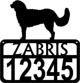 Personalized Dog Sign with Name & house numbers: Goldendoodle - The Metal Peddler Welcome Signs Address Sign, breed, Dog, Goldendoodle, House sign, Personalized Signs, personalizetext, porch