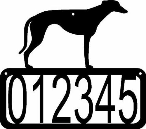 Greyhound Dog House Address Sign - The Metal Peddler Address Signs address sign, breed, Dog, Greyhound, House sign, Personalized Signs, personalizetext, porch