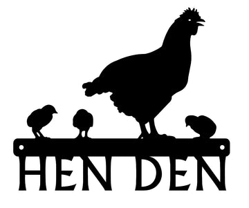 HEN DEN Chicken Theme Metal Sign #3 - The Metal Peddler Signs & Sayings Chicken Coop Signs, chickens, farm, not-dog, rooster