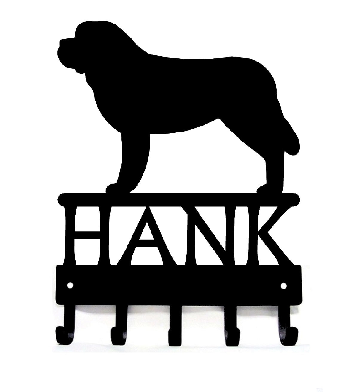 Saint Bernard Dog Key Holder Leash Hanger with Personalized Name - The Metal Peddler Key Rack breed, Breed S, Dog, key rack, leash hanger, personalized, Personalized Gifts, personalizetext, Saint Bernard, St Bernard