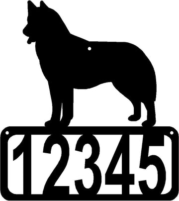 Siberian Husky Dog House Address Sign - The Metal Peddler Address Signs address sign, breed, Dog, House sign, Husky, Personalized Signs, personalizetext, porch, Siberian Husky