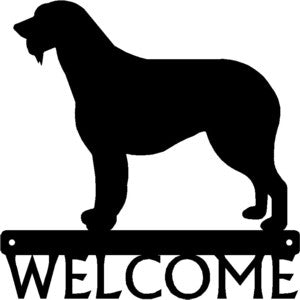 Irish Wolfhound Dog Welcome Sign - The Metal Peddler Welcome Signs breed, Dog, Irish Wolfhound, porch, welcome sign
