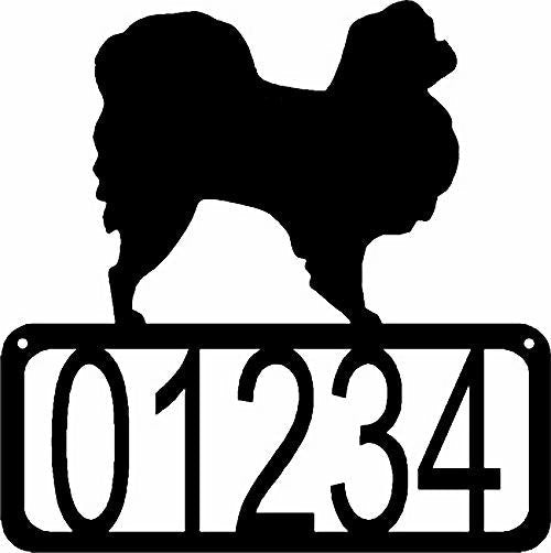 Japanese Chin Dog House Address Sign - The Metal Peddler Address Signs address sign, breed, Dog, House sign, Japanese Chin, Personalized Signs, personalizetext, porch