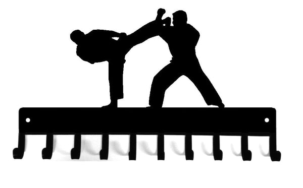 Karate Sparring - Medal Rack Display - The Metal Peddler  karate, medal rack, sport hooks, sports
