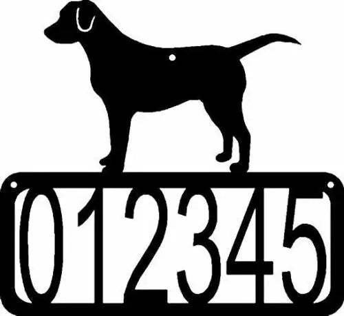 Black Lab Address Signs Labrador Retriever Dog House Address Sign | The Metal Peddler