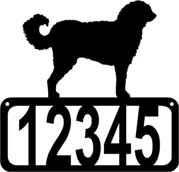 Labradoodle Dog House Address Sign - The Metal Peddler Address Signs address sign, breed, Dog, House sign, Labradoodle, Personalized Signs, personalizetext, porch