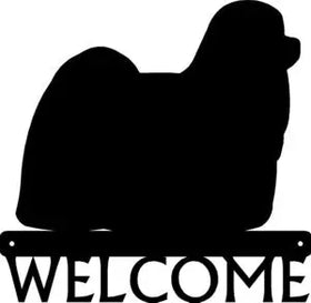 Maltese Dog Welcome Sign - The Metal Peddler Welcome Signs breed, Dog, Maltese, porch, Welcome sign