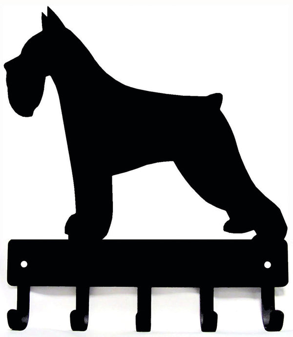 Miniature Schnauzer Dog Key Rack/ Leash Hanger with 5 Hooks