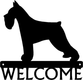 Miniature Schnauzer Dog Welcome Sign - The Metal Peddler Welcome Signs breed, Dog, Miniature Schnauzer, porch, Schnauzer, Welcome sign