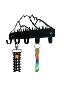 Mountain Scene Key Holder with 5 or 10 Hooks - The Metal Peddler Key Rack 01792-KRSM Mountain TheMetalPeddler.com