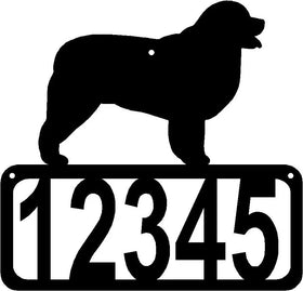 Newfoundland Dog House Address Sign - The Metal Peddler Address Signs address sign, breed, Dog, House sign, Newfoundland, Personalized Signs, personalizetext, porch