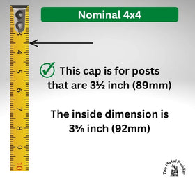 (3-5/8 inch) Nominal 4x4 Stainless Steel Pyramid Fence post cap - The Metal Peddler Fence post caps 4x4, fence caps, Fence post caps