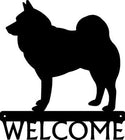 Norwegian Elkhound Dog Welcome Sign - The Metal Peddler Welcome Signs breed, Dog, Norwegian Elkhound, porch, welcome sign