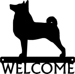 Norwegian Buhund Dog Welcome Sign - The Metal Peddler Welcome Signs breed, Dog, Norwegian Buhund, porch, welcome sign