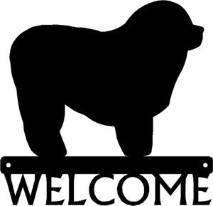 Old English Sheepdog Dog Welcome Sign - The Metal Peddler Welcome Signs breed, Dog, Old English Sheepdog, porch, welcome sign