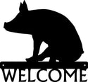 Pig/ Piglet Sitting Welcome Sign - The Metal Peddler Welcome Signs farm, pig, porch, ranch, welcome sign