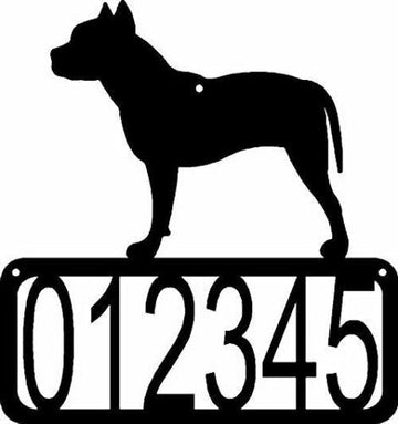 Pit Bull Terrier Natural Dog House Address Sign - The Metal Peddler Address Signs address sign, Dog, House sign, Personalized Signs, personalizetext, Pit Bull Terrier, porch