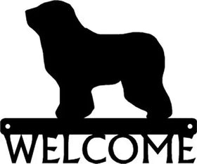 Polish Lowland SheepDog Dog Welcome Sign - The Metal Peddler Welcome Signs Dog, Polish Lowland SheepDog, porch, Welcome sign