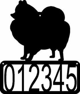 Pomeranian Dog House Address Sign - The Metal Peddler Address Signs address sign, Dog, House sign, Personalized Signs, personalizetext, Pomeranian, porch