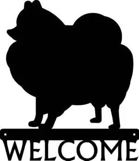 Pomeranian Dog Welcome Sign - The Metal Peddler Welcome Signs Dog, Pomeranian, porch, Welcome sign