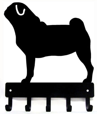 Pug Dog Key Rack/ Leash Hanger - The Metal Peddler Key Rack Dog, key rack, leash hanger, Pug
