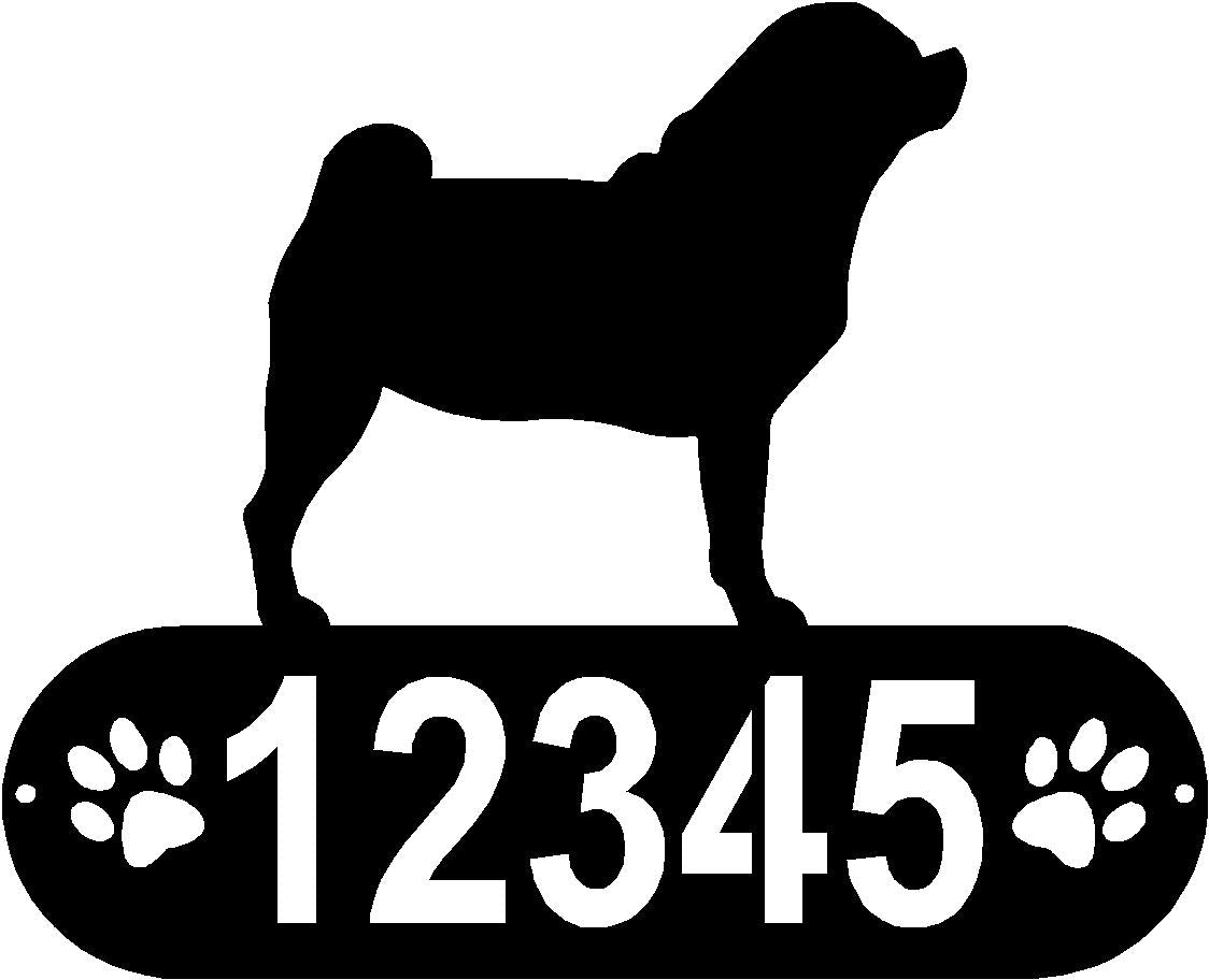 Puggle Dog PAWS House Address Sign or Name Plaque - The Metal Peddler Address Signs address sign, breed, Dog, Dog Signs, Name plaque, Personalized Signs, personalizetext, Puggle