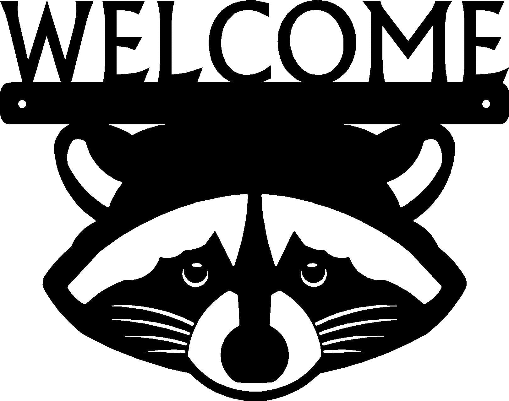 Raccoon Face Welcome Sign - The Metal Peddler Welcome Signs porch, racccoon, welcome sign
