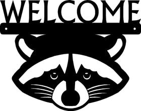 Raccoon Face Welcome Sign - The Metal Peddler Welcome Signs porch, racccoon, Welcome sign
