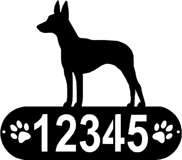 Rat Terrier Dog PAWS House Address Sign or Name Plaque - The Metal Peddler Address Signs address sign, breed, Dog, Dog Signs, Name plaque, Personalized Signs, personalizetext, Rat Terrier