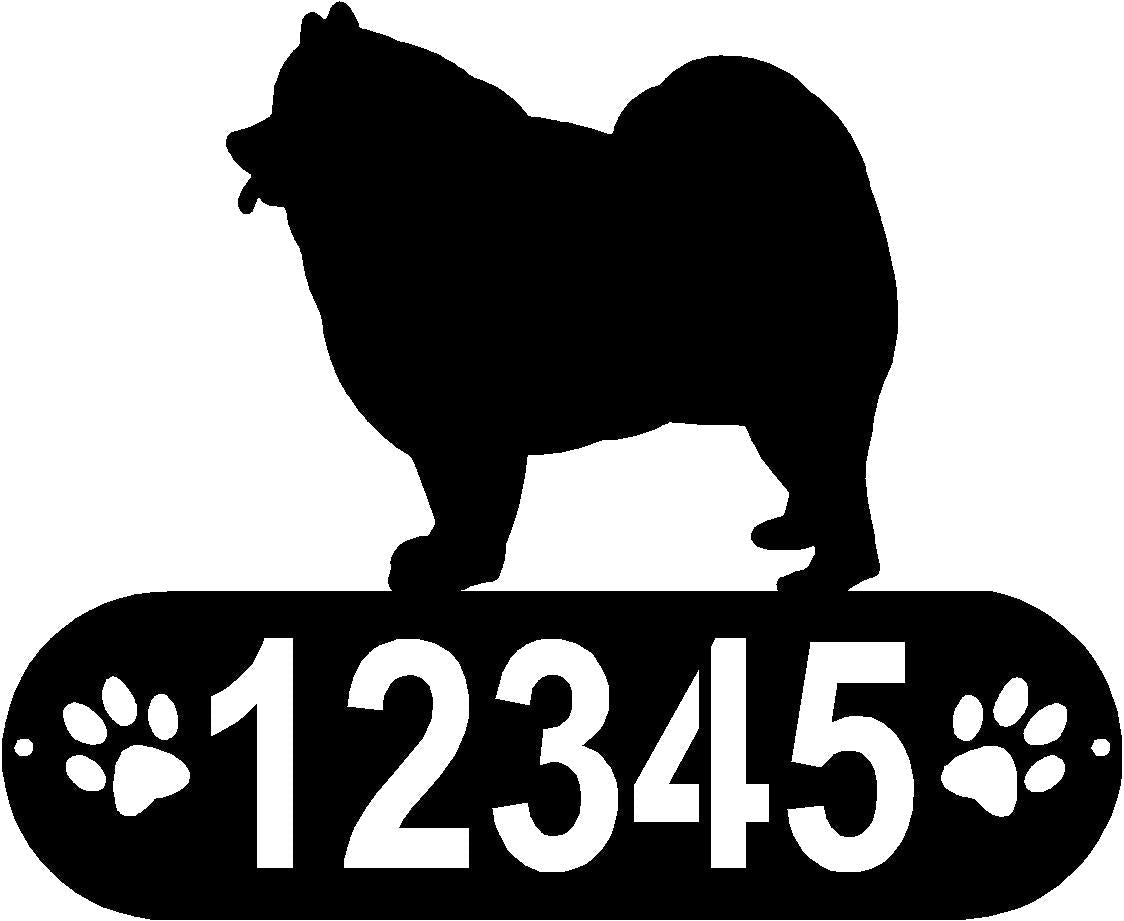 Samoyed Dog PAWS House Address Sign or Name Plaque - The Metal Peddler Address Signs address sign, breed, Dog, Dog Signs, Name plaque, Personalized Signs, personalizetext, Samoyed