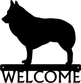 Schipperke Dog Welcome Sign - The Metal Peddler Welcome Signs breed, Dog, porch, Schipperke, Welcome sign