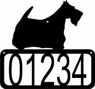 Scottish Terrier Dog House Address Sign - The Metal Peddler Address Signs address sign, breed, Dog, House sign, Personalized Signs, personalizetext, porch, Scottish Terrier