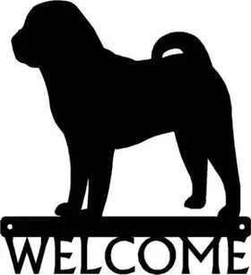 Shar Pei Dog Welcome Sign - The Metal Peddler breed, Dog, porch, Shar Pei, Welcome sign