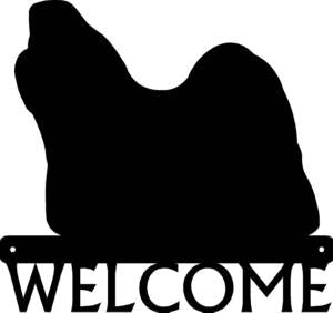 Shih Tzu Dog Welcome Sign - The Metal Peddler  breed, Dog, porch, Shih Tzu, welcome sign