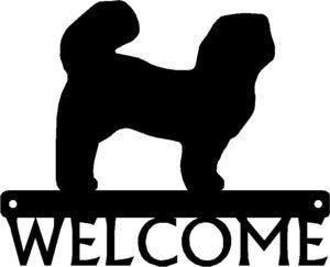 Shih Tzu Trimmed Coat Dog Welcome Sign - The Metal Peddler  breed, Dog, porch, Shih Tzu, welcome sign
