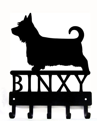 Silky Terrier Key Holder/ Leash Hanger - Personalized with Name - The Metal Peddler Key Rack breed, Breed S, dog, key rack, personalizetext, Silky Terrier