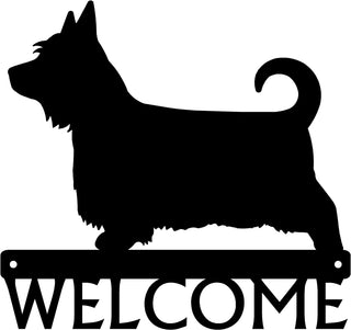 Silky Terrier Dog Welcome Sign or Custom Name Sign - The Metal Peddler Welcome Signs breed, Breed S, Dog, Name plaque, name sign, Personalized Gifts, Personalized Signs, personalizetext, porch, Silky, welcome sign