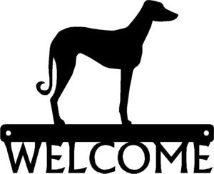 Sloughi Dog Welcome Sign - The Metal Peddler  breed, Dog, porch, Sloughi, welcome sign