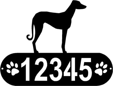 Sloughi Dog PAWS House Address Sign - The Metal Peddler Address Signs address sign, breed, Dog, Dog Signs, Name plaque, Personalized Signs, personalizetext, Sloughi