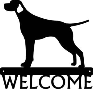 Smooth Pointer Dog Welcome Sign - The Metal Peddler  breed, Dog, porch, Smooth Pointer, welcome sign