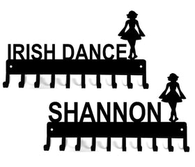 Irish Dance Solo Female - Personalized Medal Rack Organizer - The Metal Peddler Medal Holders dance, dance gifts, dancer, dancers, irish dance, medal rack, personalized dance, Personalized Gifts, personalizetext