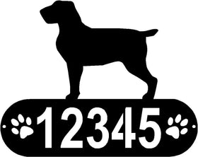 Spinone Italiano Dog PAWS House Address Sign - The Metal Peddler Address Signs address sign, breed, Dog, Dog Signs, Name plaque, Personalized Signs, personalizetext, Spinone Italiano